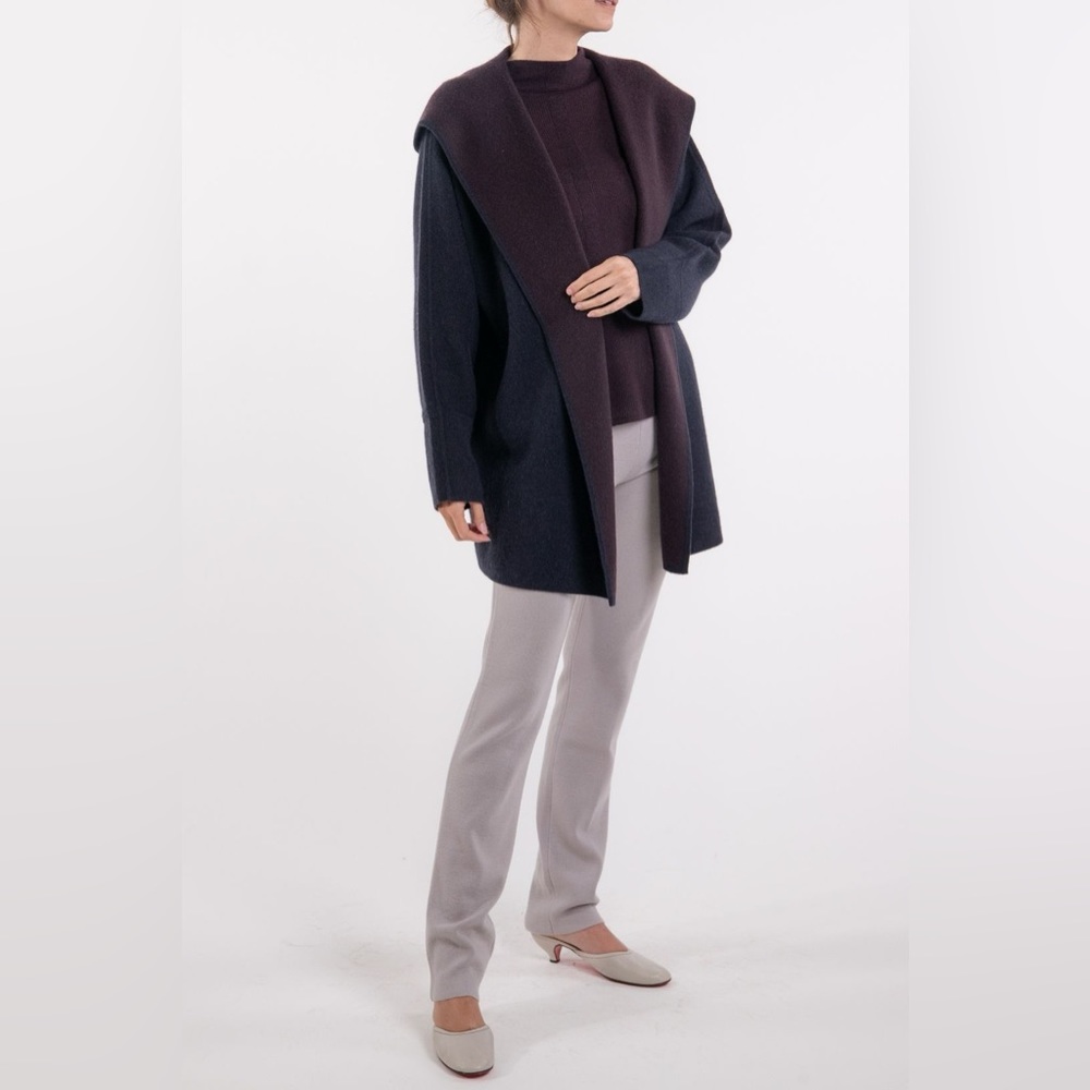 TSE 100% PURE CASHMERE HOODED JACKET GREEN AND BROWN